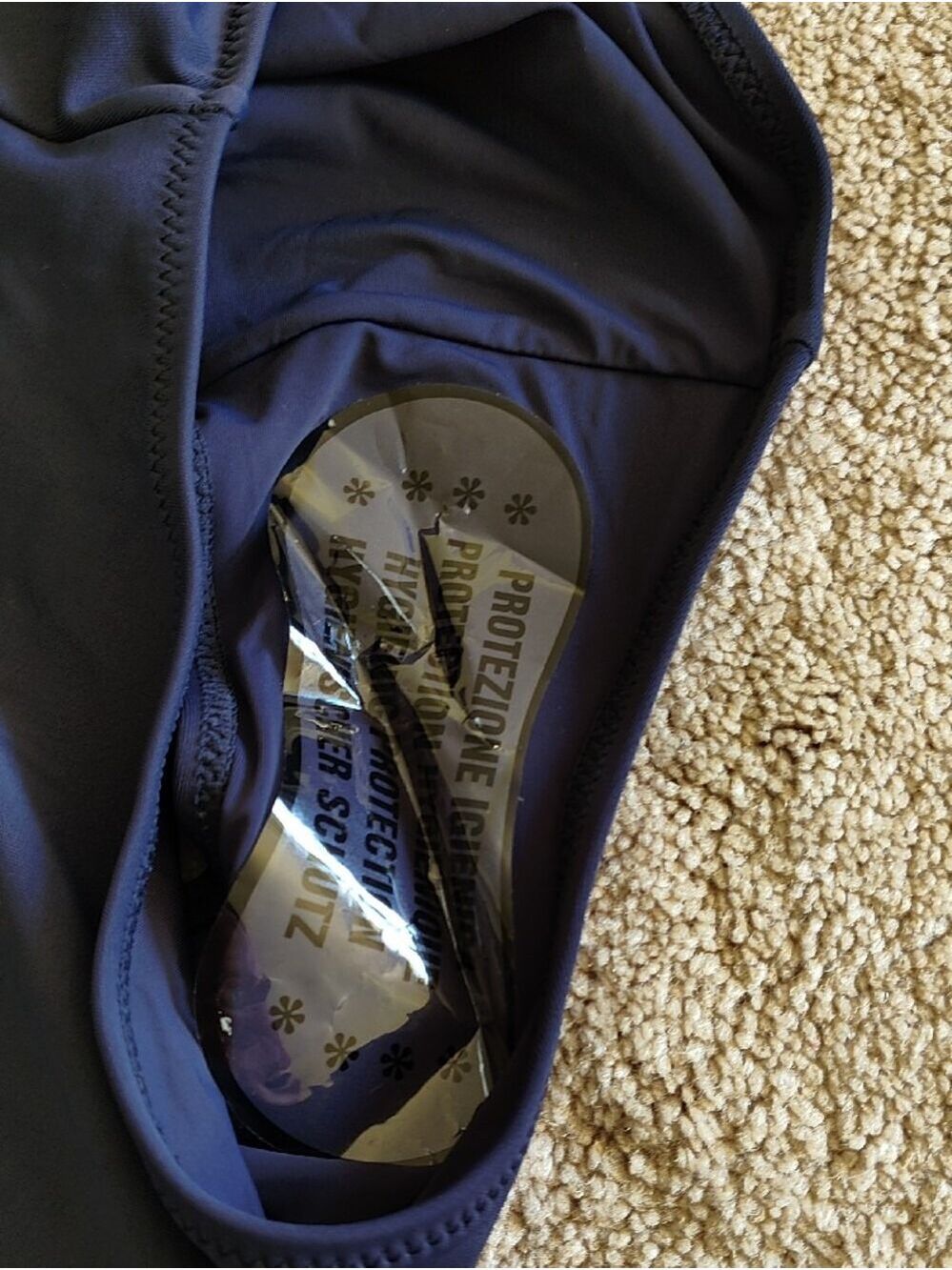 Lively Navy One-Piece Swimsuit with White Halter Ties - Picture 4 of 5